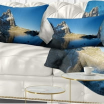 Designart 12" x 20" Blue Polyester Throw Pillow