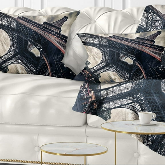 Designart 12" x 20" Blue Polyester Throw Pillow