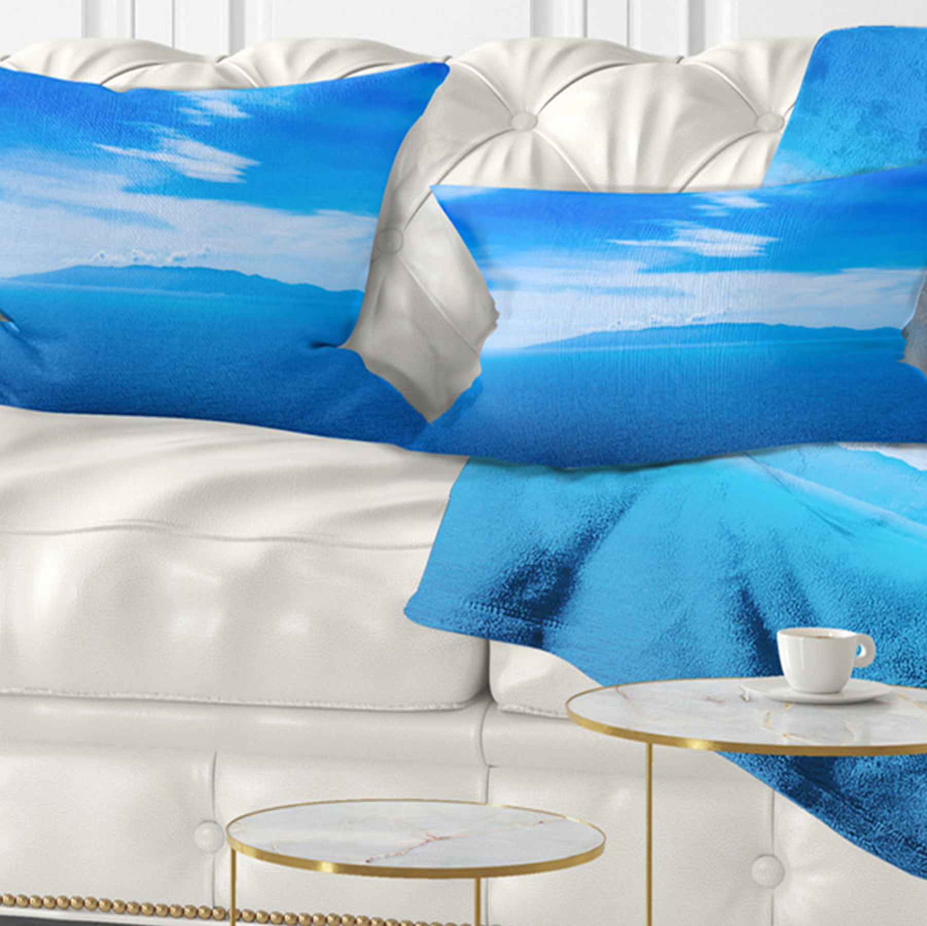 Designart Giglio Island Aerial View from Argentario - Seashore Throw Pillow - 12x20