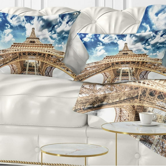 Designart 12" x 20" Blue Polyester Throw Pillow