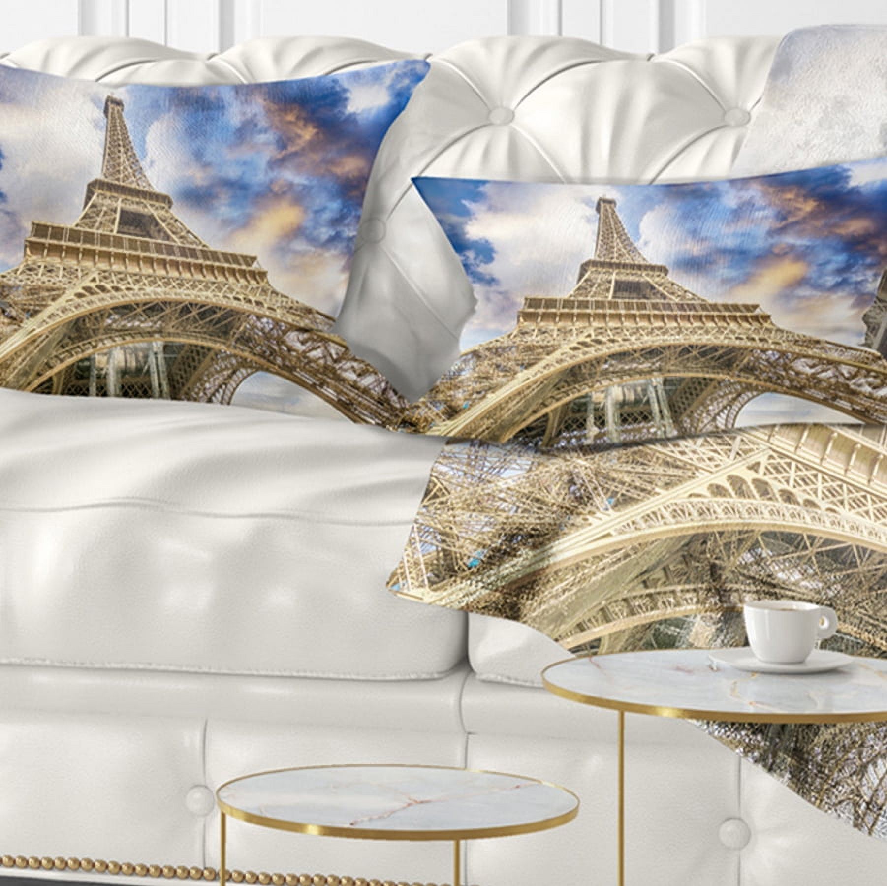 Designart 12" x 20" Blue Polyester Throw Pillow