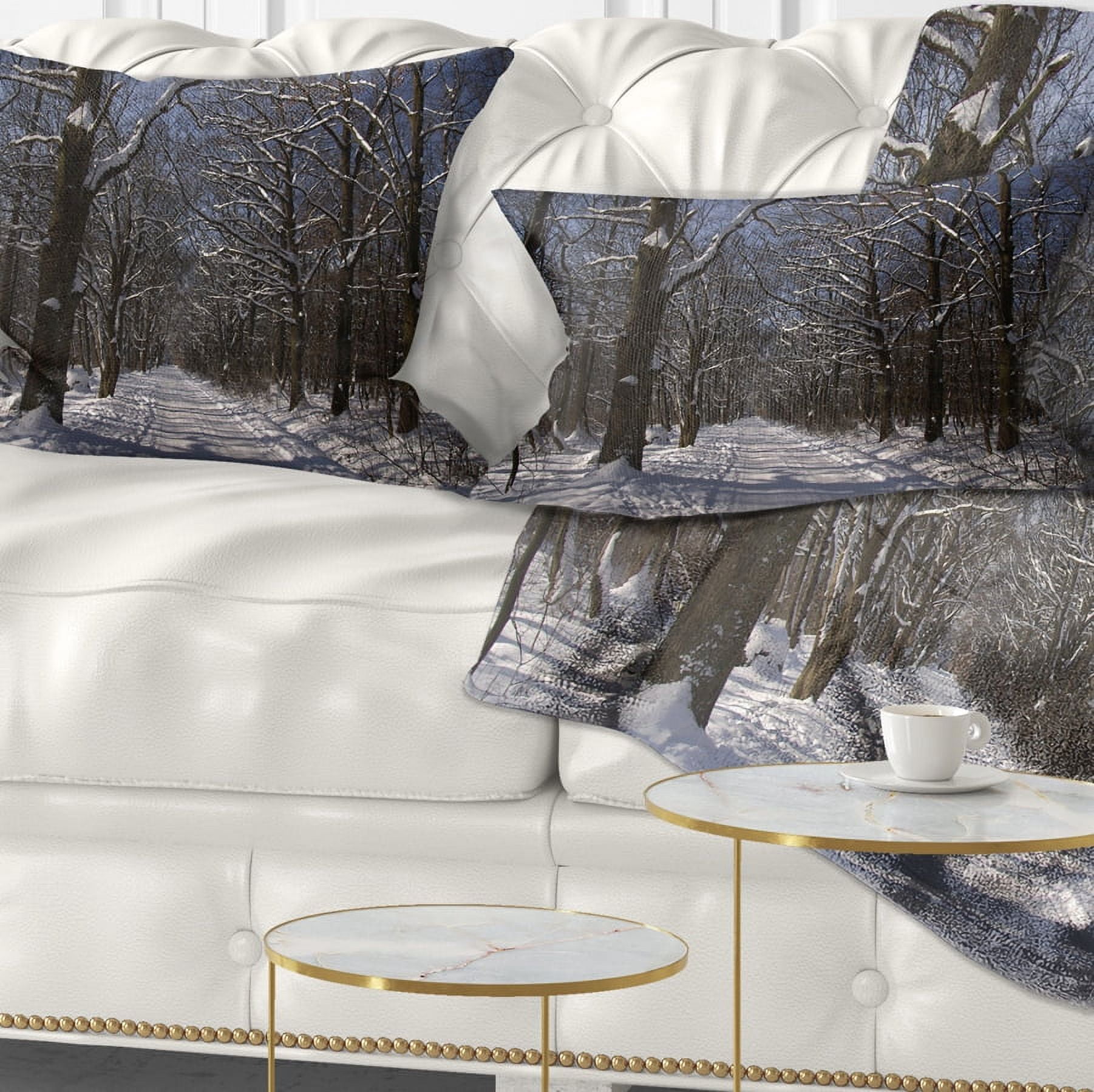 Designart 12" x 20" Blue Polyester Throw Pillow