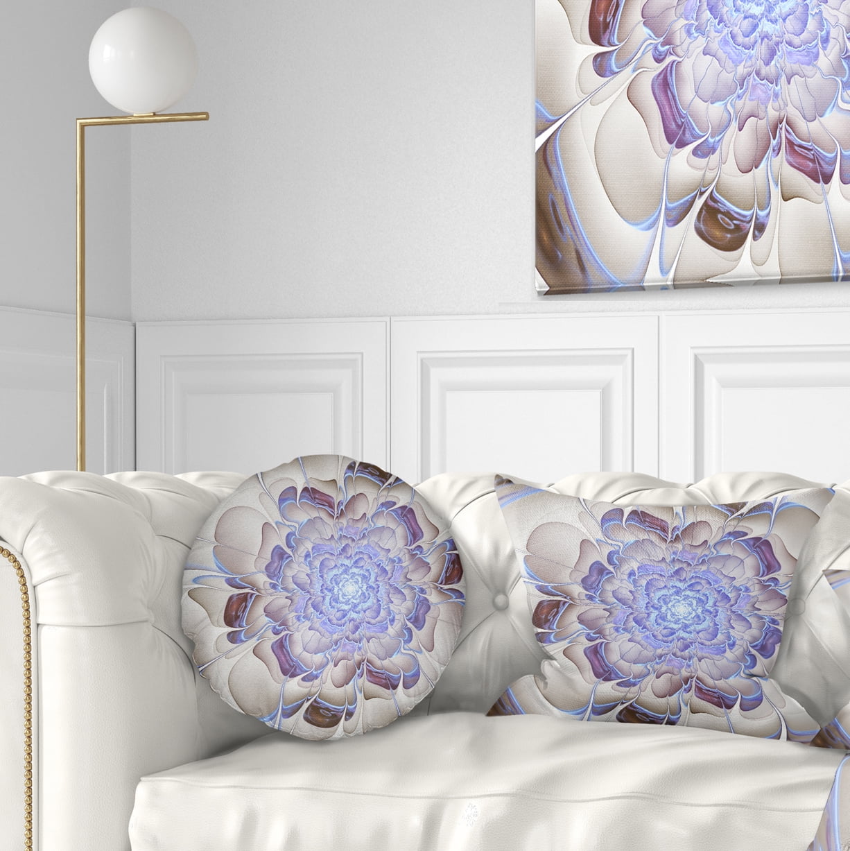 Designart 12" x 20" Blue Polyester Throw Pillow