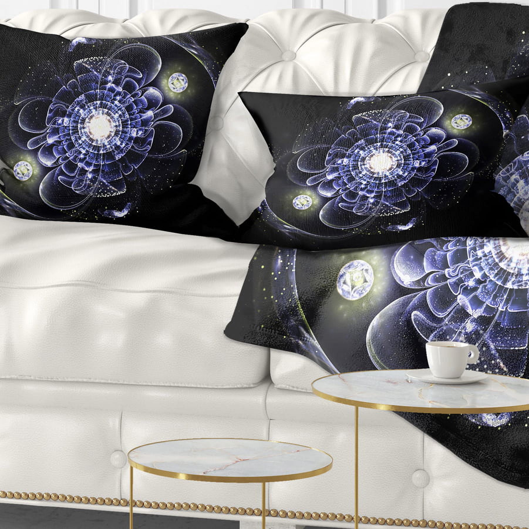 Designart 12" x 20" Blue Polyester Throw Pillow