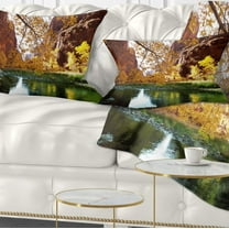 Designart 12" x 20" Blue Polyester Throw Pillow