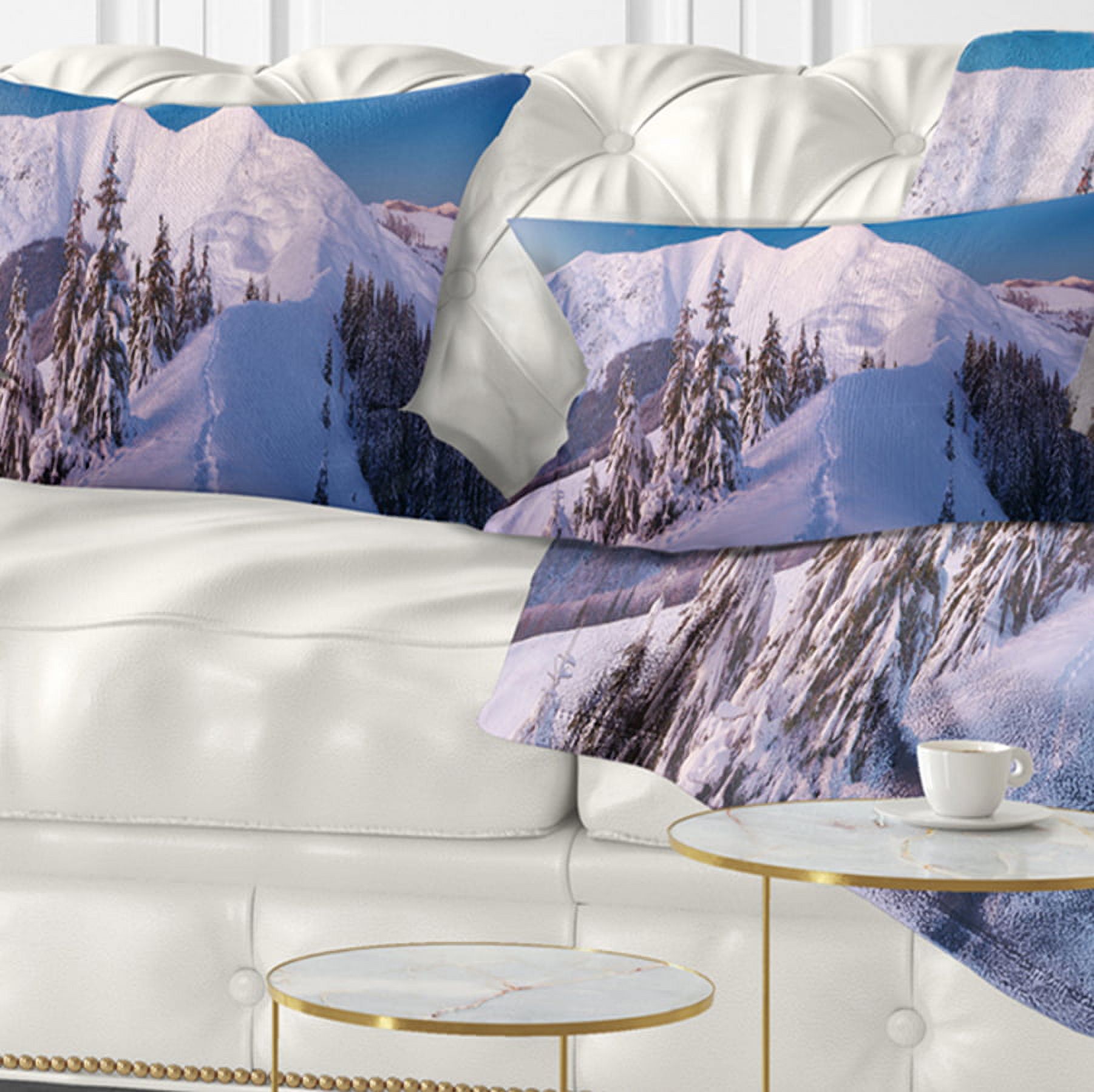 Designart 12" x 20" Blue Polyester Throw Pillow