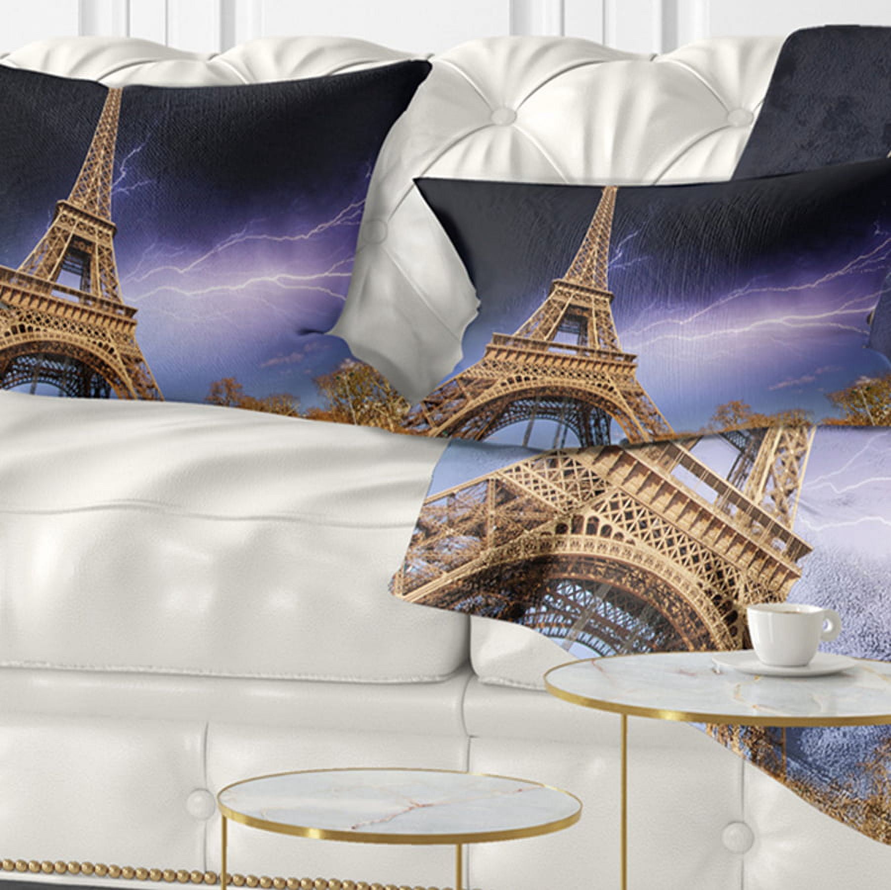 Designart 12" x 20" Blue Polyester Throw Pillow