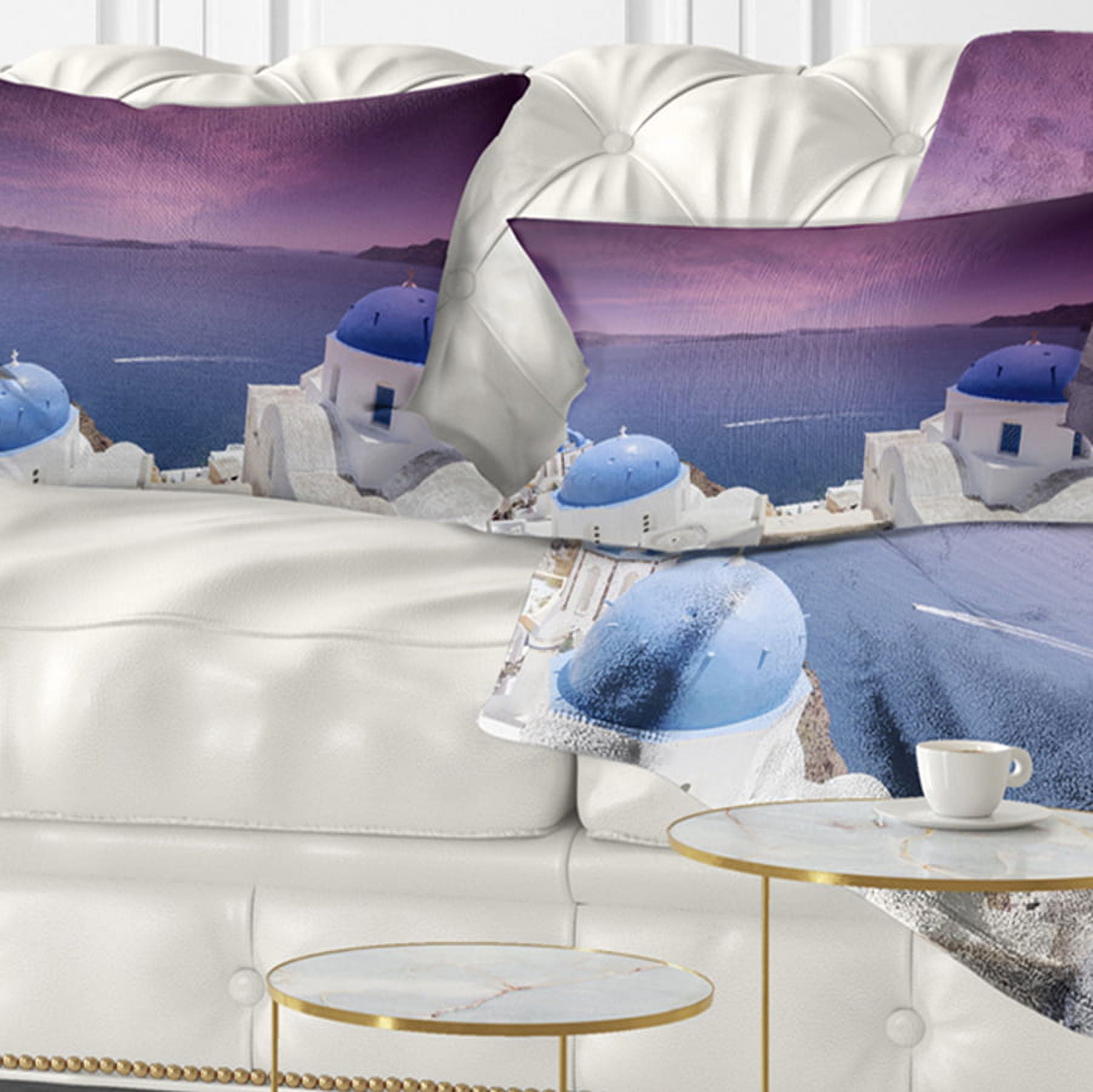 Designart 12" x 20" Blue Polyester Throw Pillow
