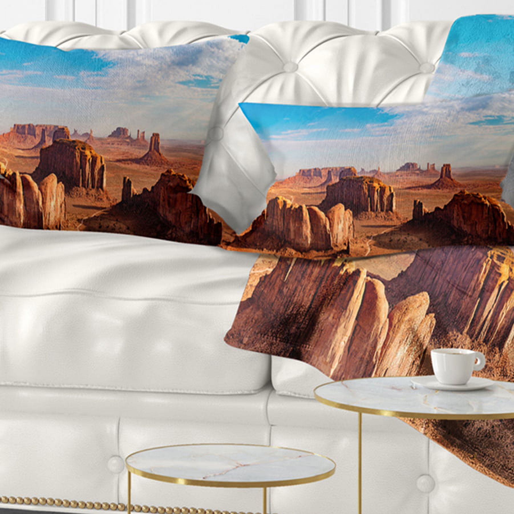 Designart 12" x 20" Blue Polyester Throw Pillow