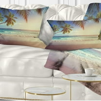 Designart 12" x 20" Blue Polyester Throw Pillow