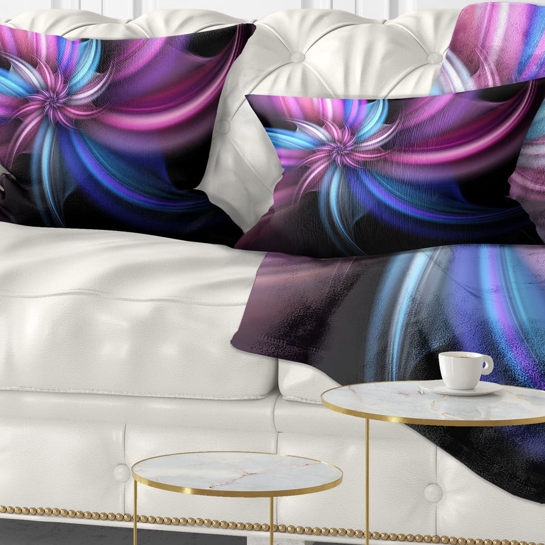 Designart 12" x 20" Blue Polyester Throw Pillow
