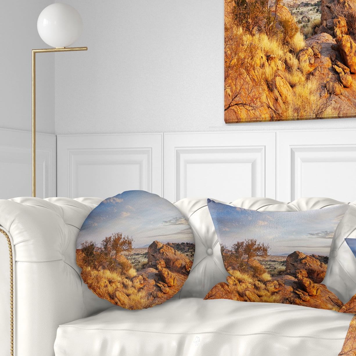 Designart 12" x 20" Brown Polyester Throw Pillow