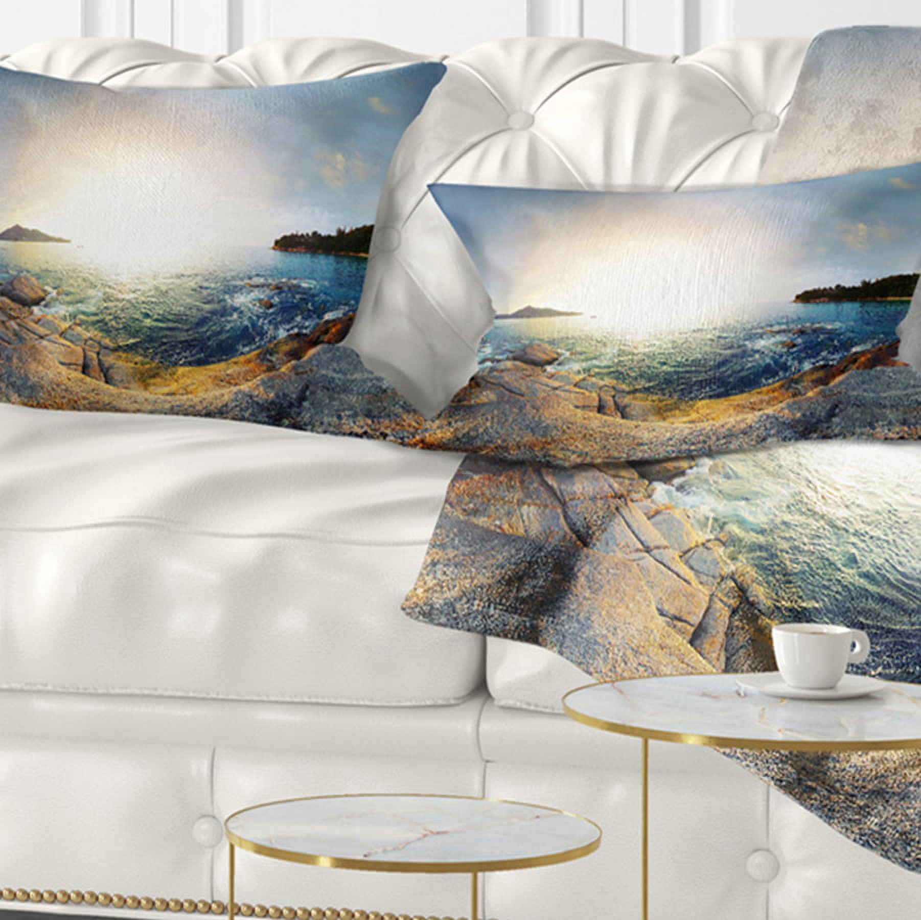 Designart 12" x 20" Brown Polyester Throw Pillow