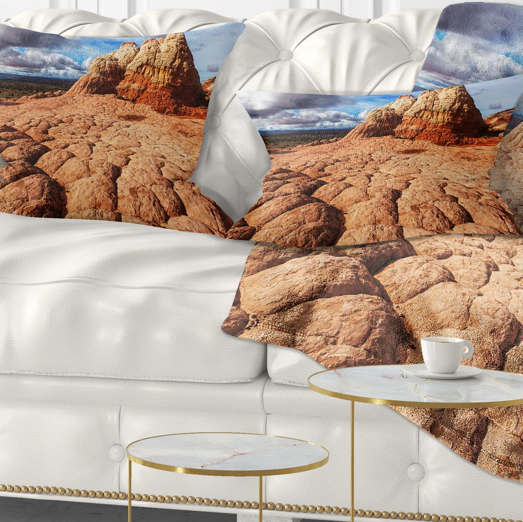 Designart 12" x 20" Brown Polyester Throw Pillow