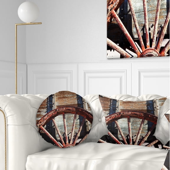 Designart 12" x 20" Brown Polyester Throw Pillow
