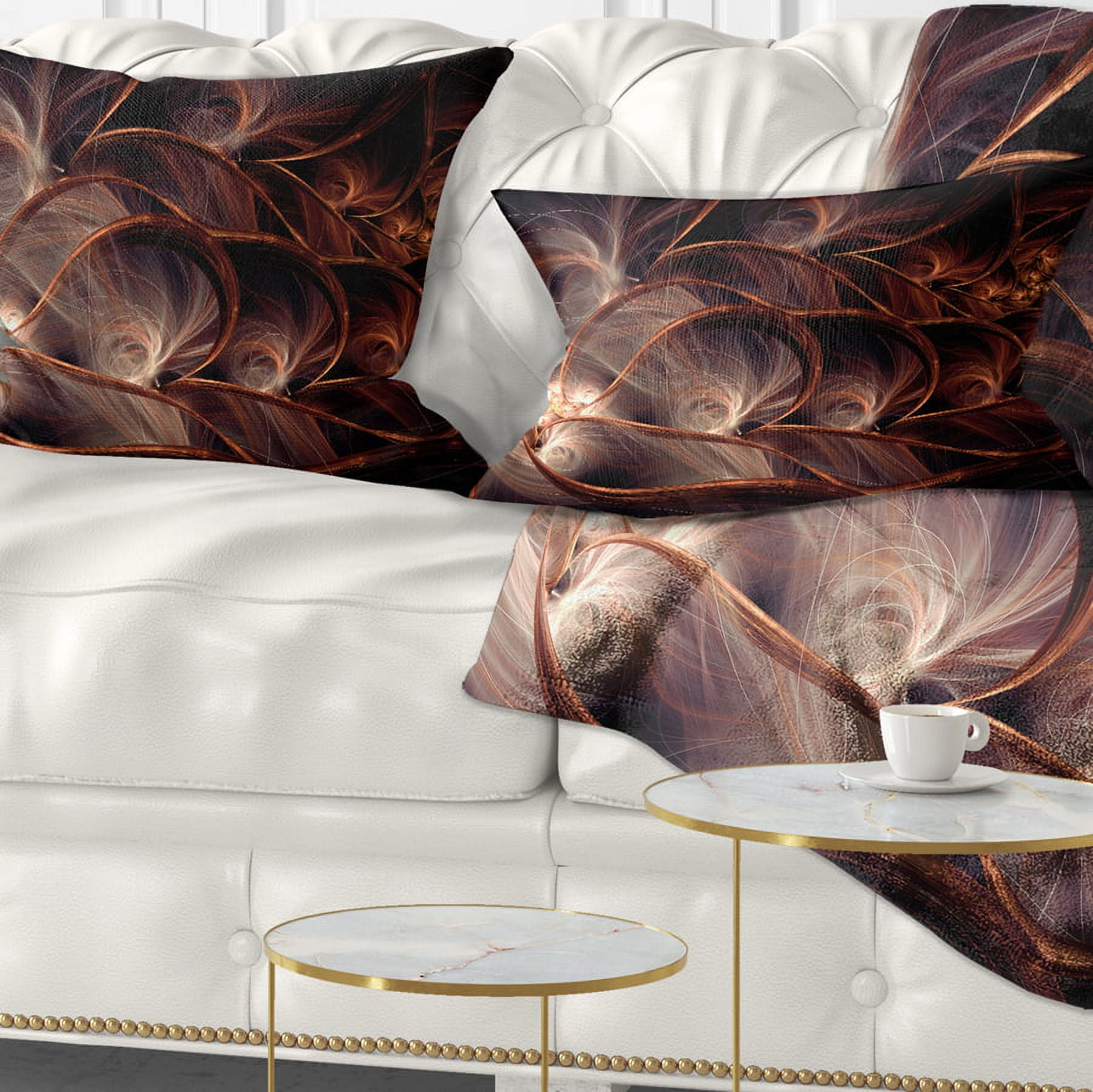Designart 12" x 20" Brown Polyester Throw Pillow