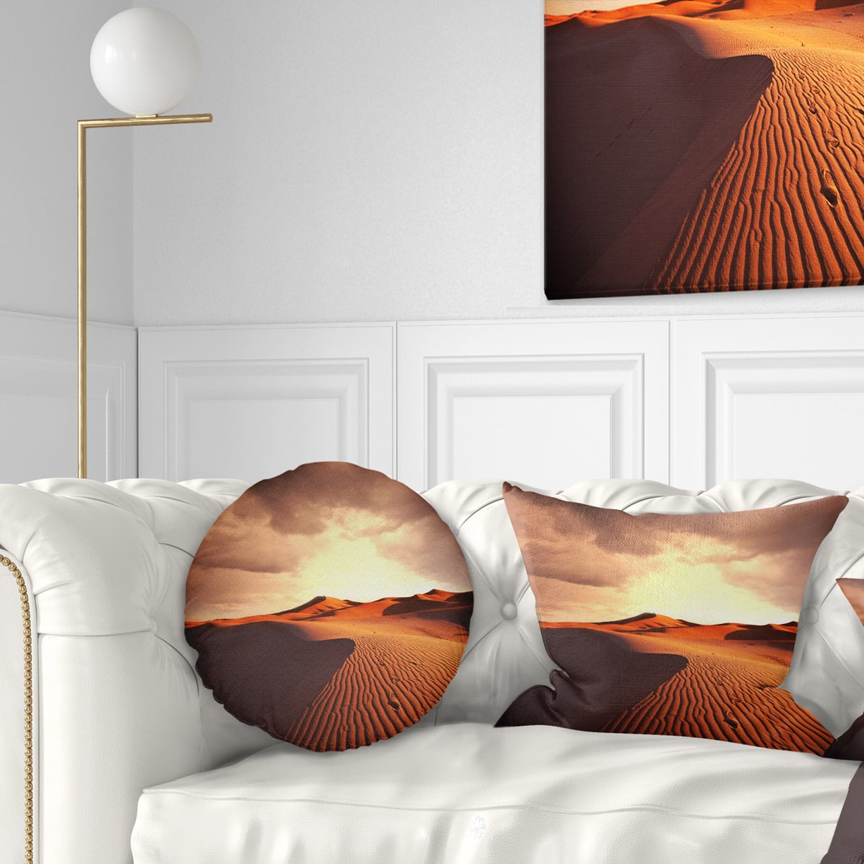 Designart 12" x 20" Brown Polyester Throw Pillow