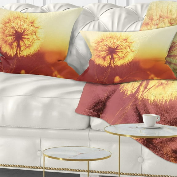 Designart 12" x 20" Brown Polyester Throw Pillow