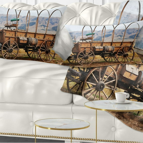 Designart 12" x 20" Brown Polyester Throw Pillow