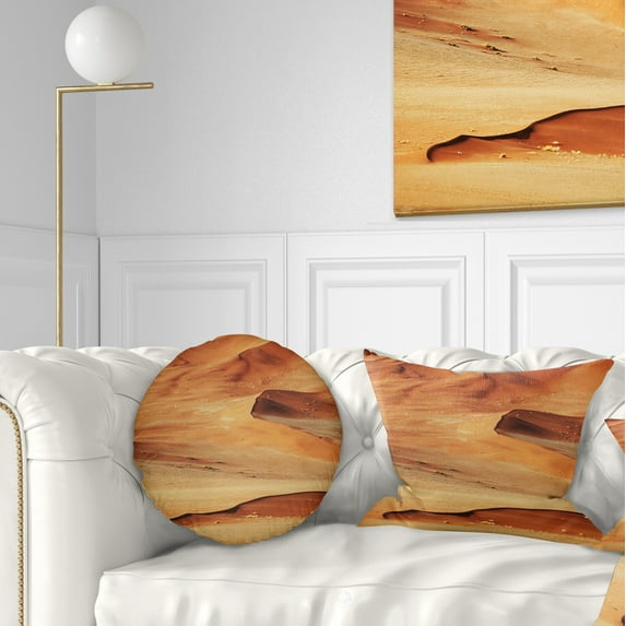 Designart 12" x 20" Brown Polyester Throw Pillow