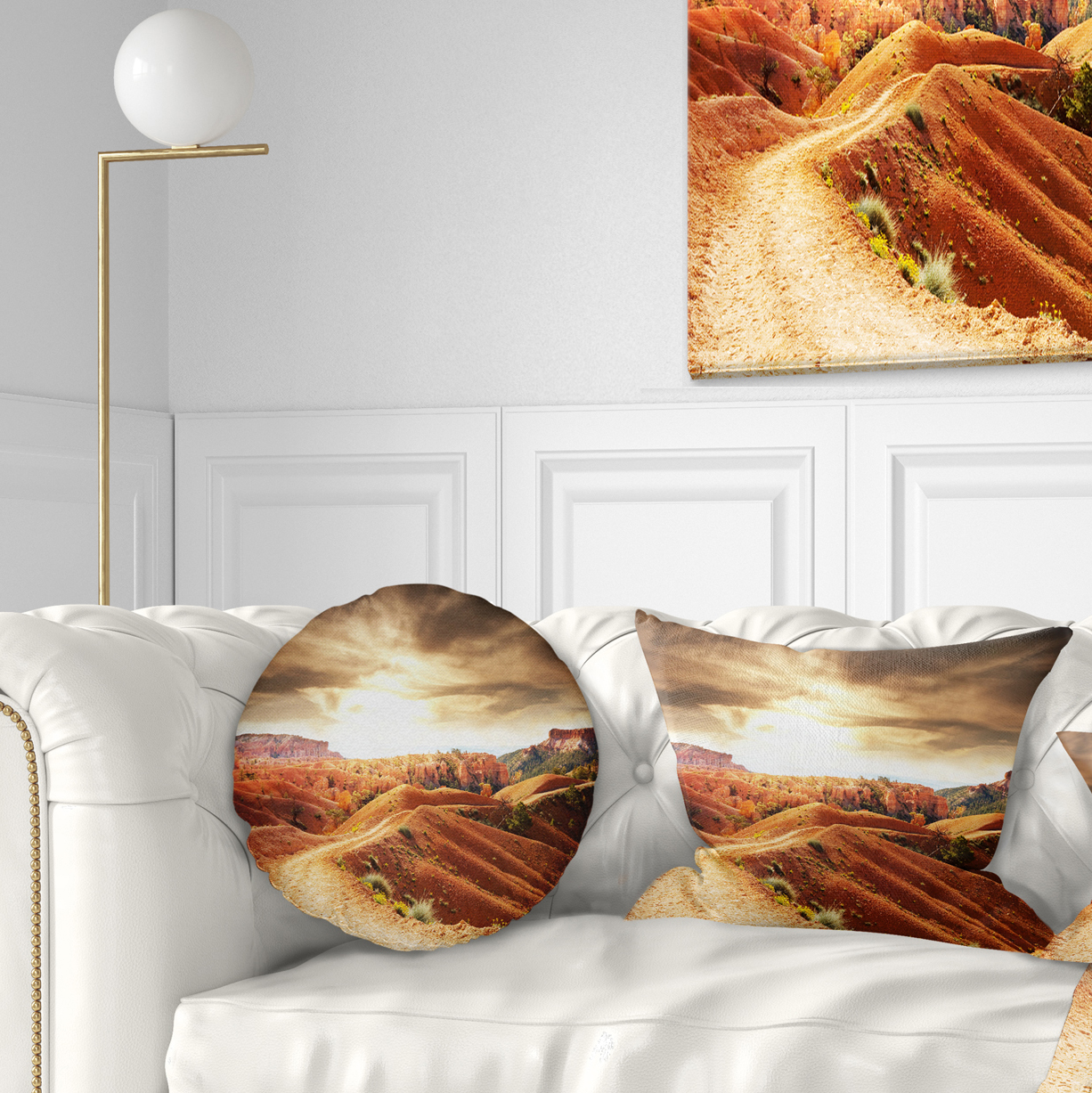 Designart 12" x 20" Brown Polyester Throw Pillow