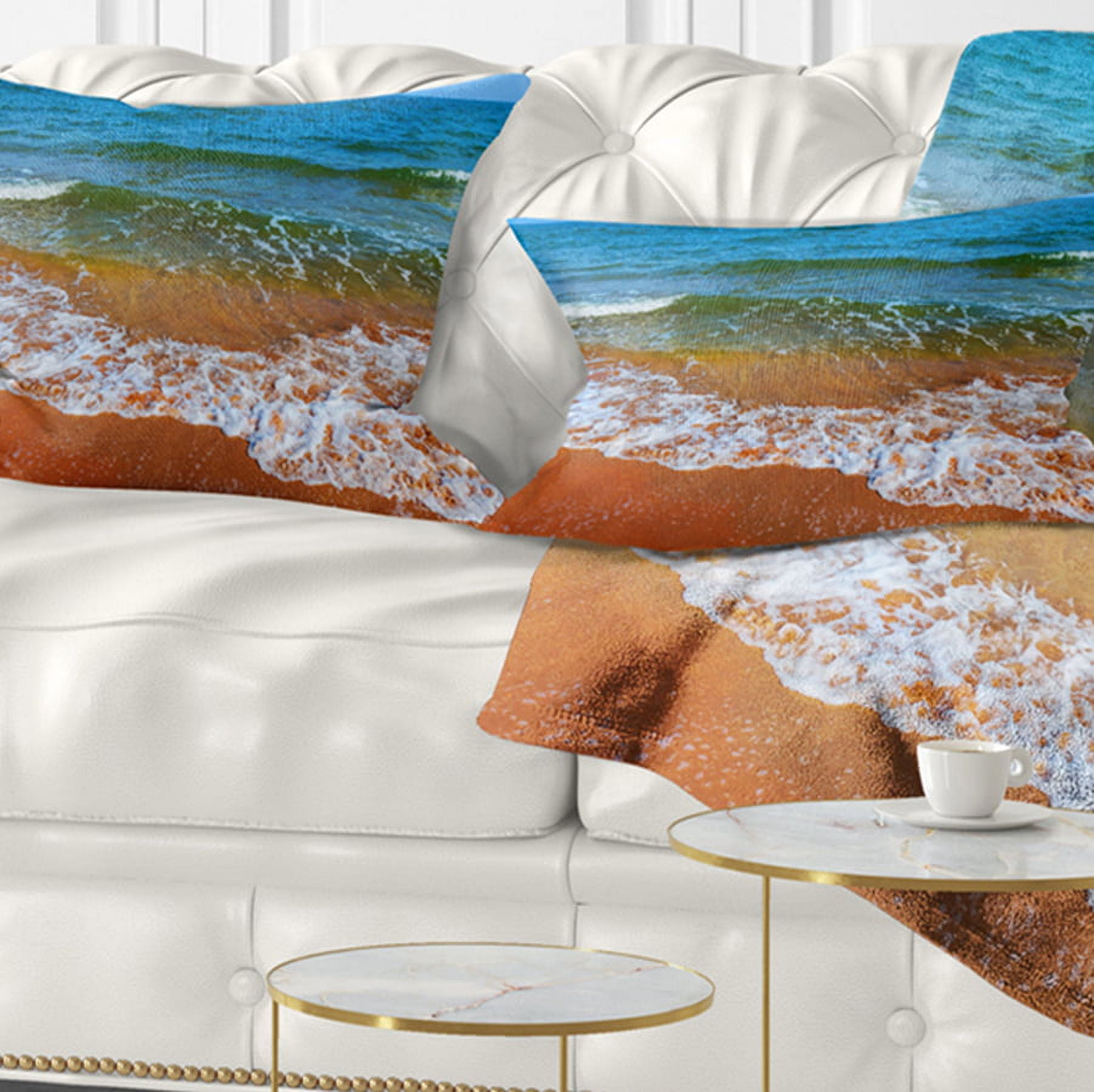 Designart 12" x 20" Brown Polyester Throw Pillow