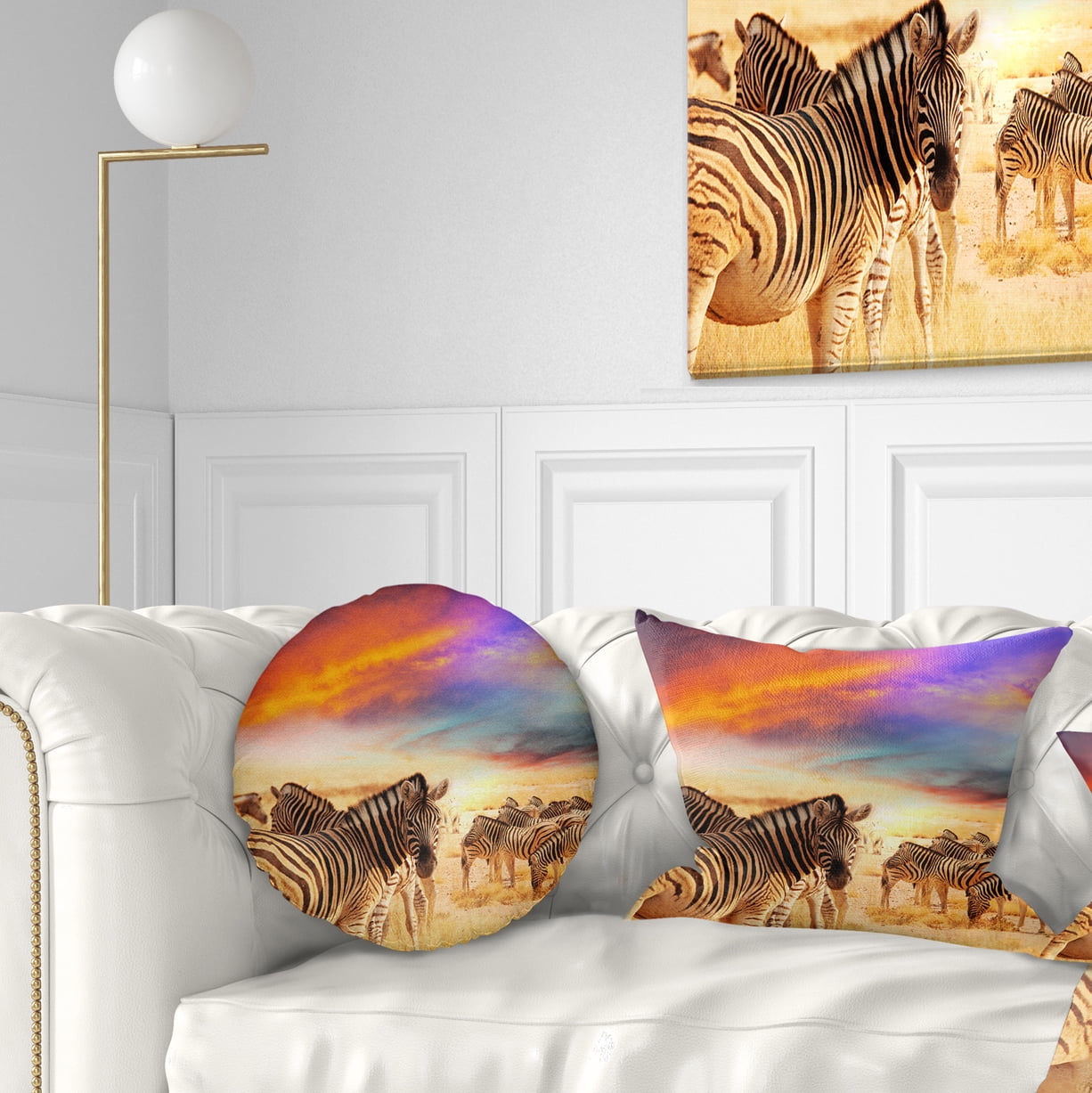 Designart 12" x 20" Brown Polyester Throw Pillow