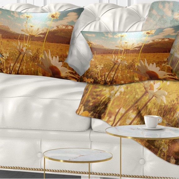 Designart 12" x 20" Brown Polyester Throw Pillow