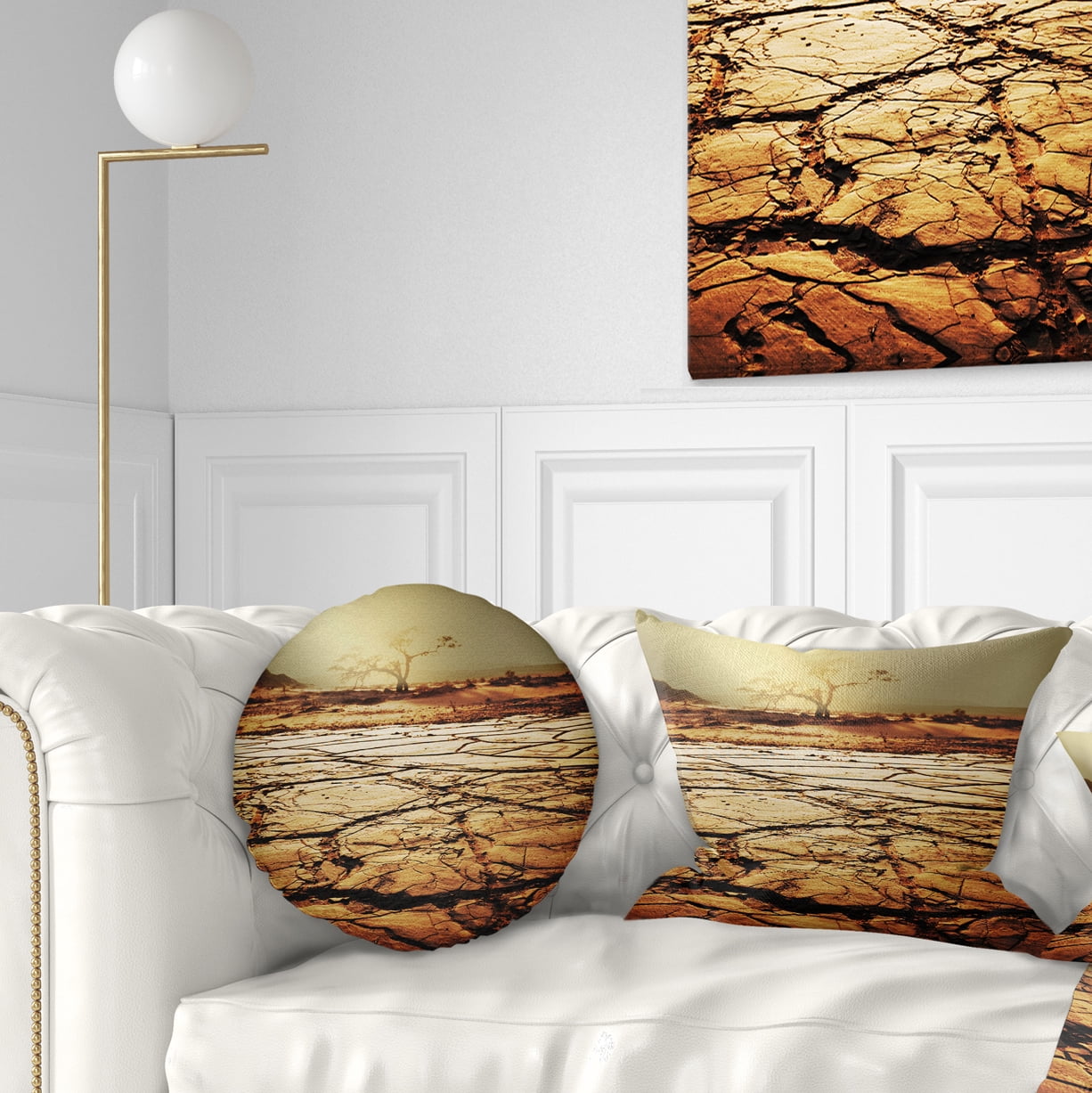 Designart 12" x 20" Brown Polyester Throw Pillow