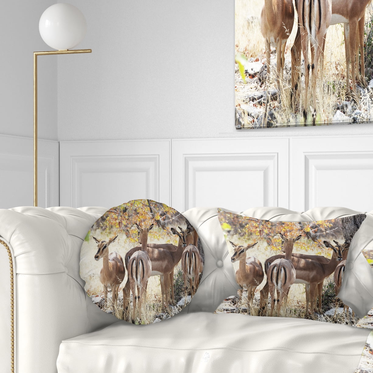 Designart 12" x 20" Brown Polyester Throw Pillow
