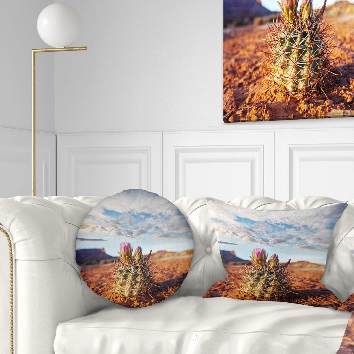 Designart 12" x 20" Brown Polyester Throw Pillow