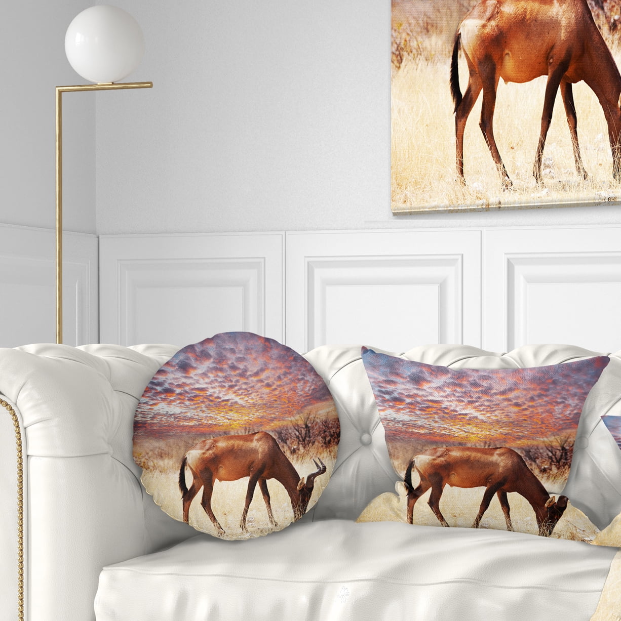 Designart 12" x 20" Brown Polyester Throw Pillow