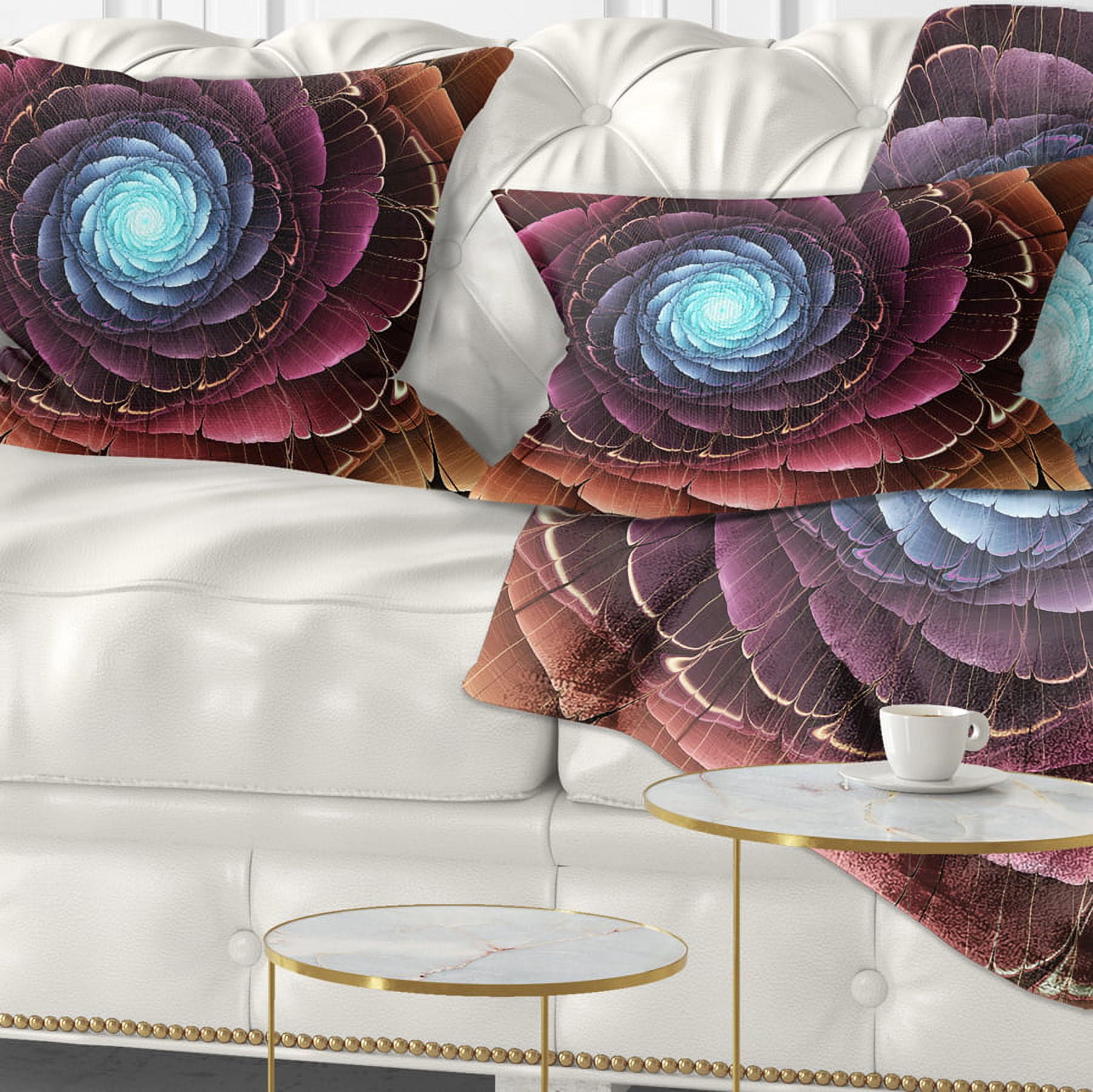 Designart 12" x 20" Brown Polyester Throw Pillow