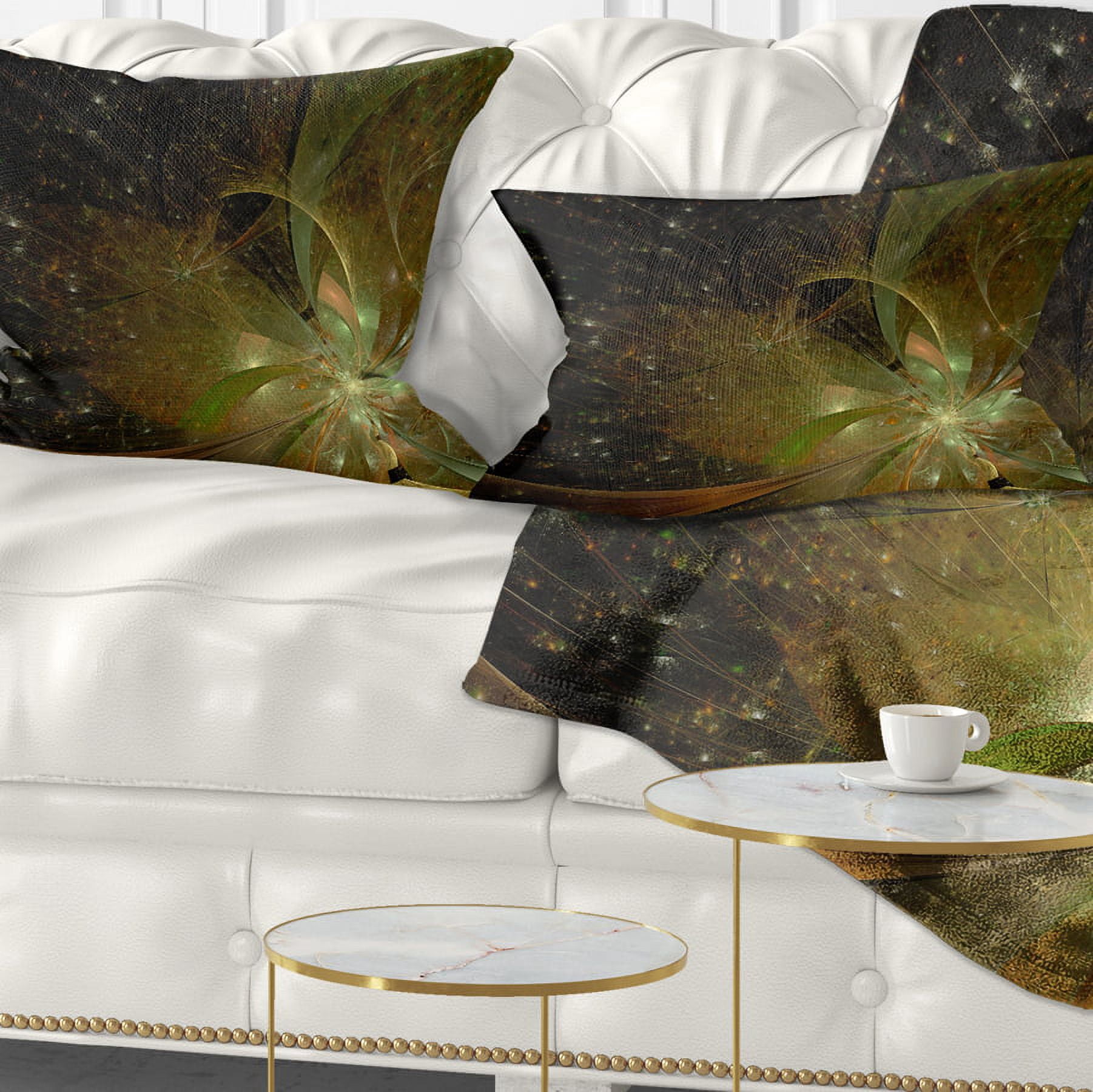 Designart 12" x 20" Contemporary, Modern Black Polyester Throw Pillow