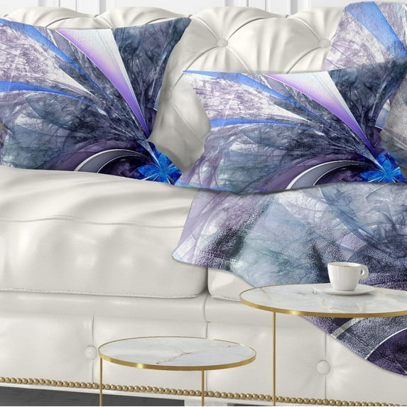 Designart 12" x 20" Contemporary, Modern Black Polyester Throw Pillow