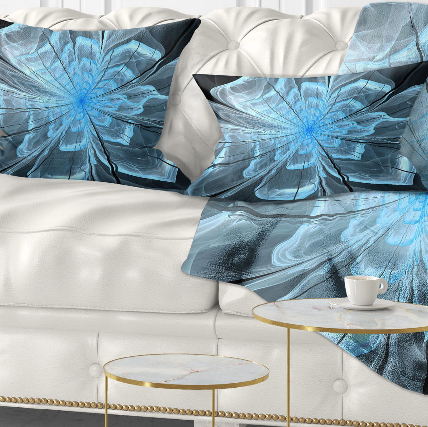 Designart 12" x 20" Contemporary, Modern Black Polyester Throw Pillow