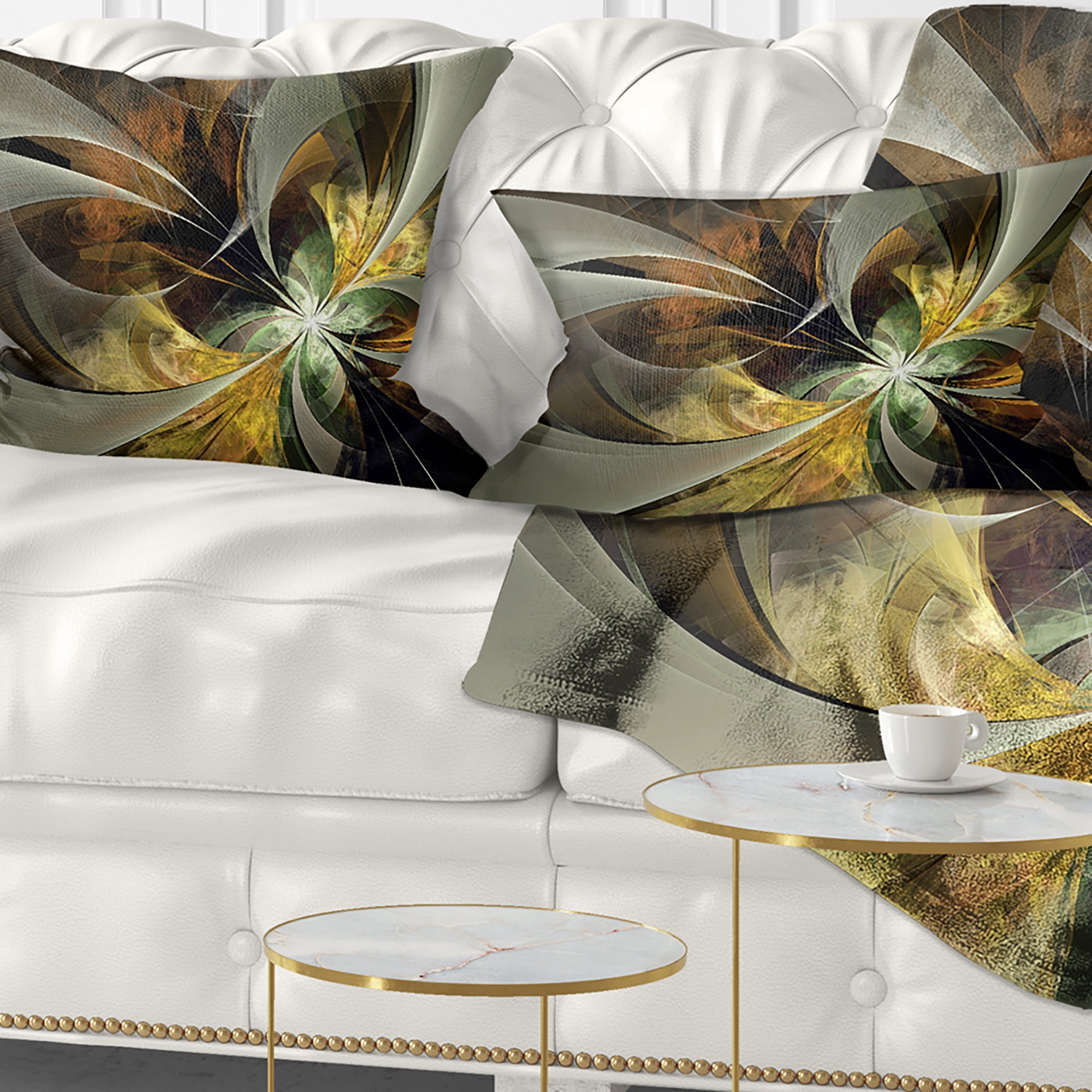 Designart 12" x 20" Contemporary, Modern Black Polyester Throw Pillow