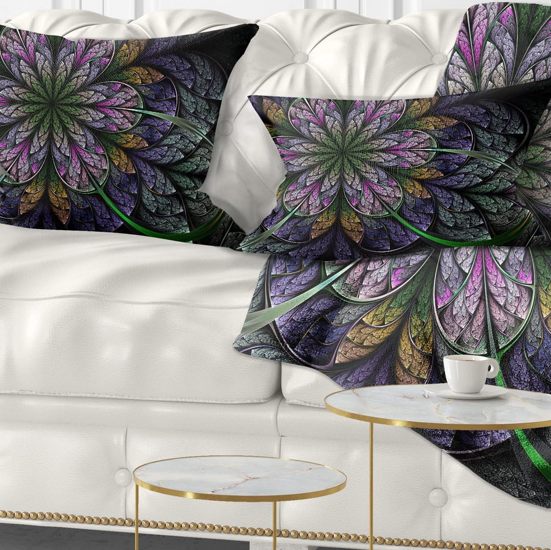 Designart 12" x 20" Contemporary, Modern Blue Polyester Throw Pillow