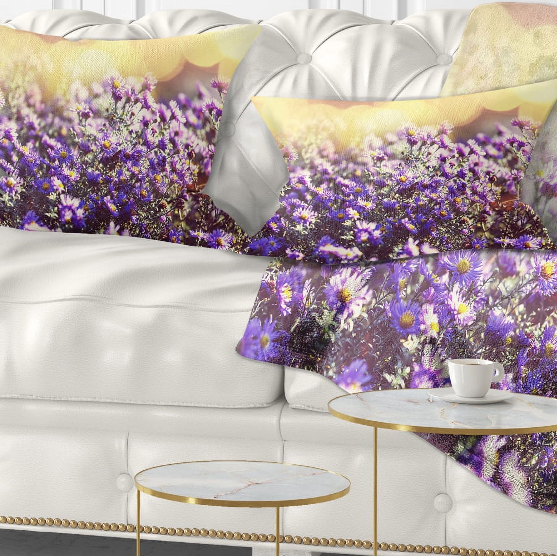 Designart 12" x 20" Floral Polyester Throw Pillow