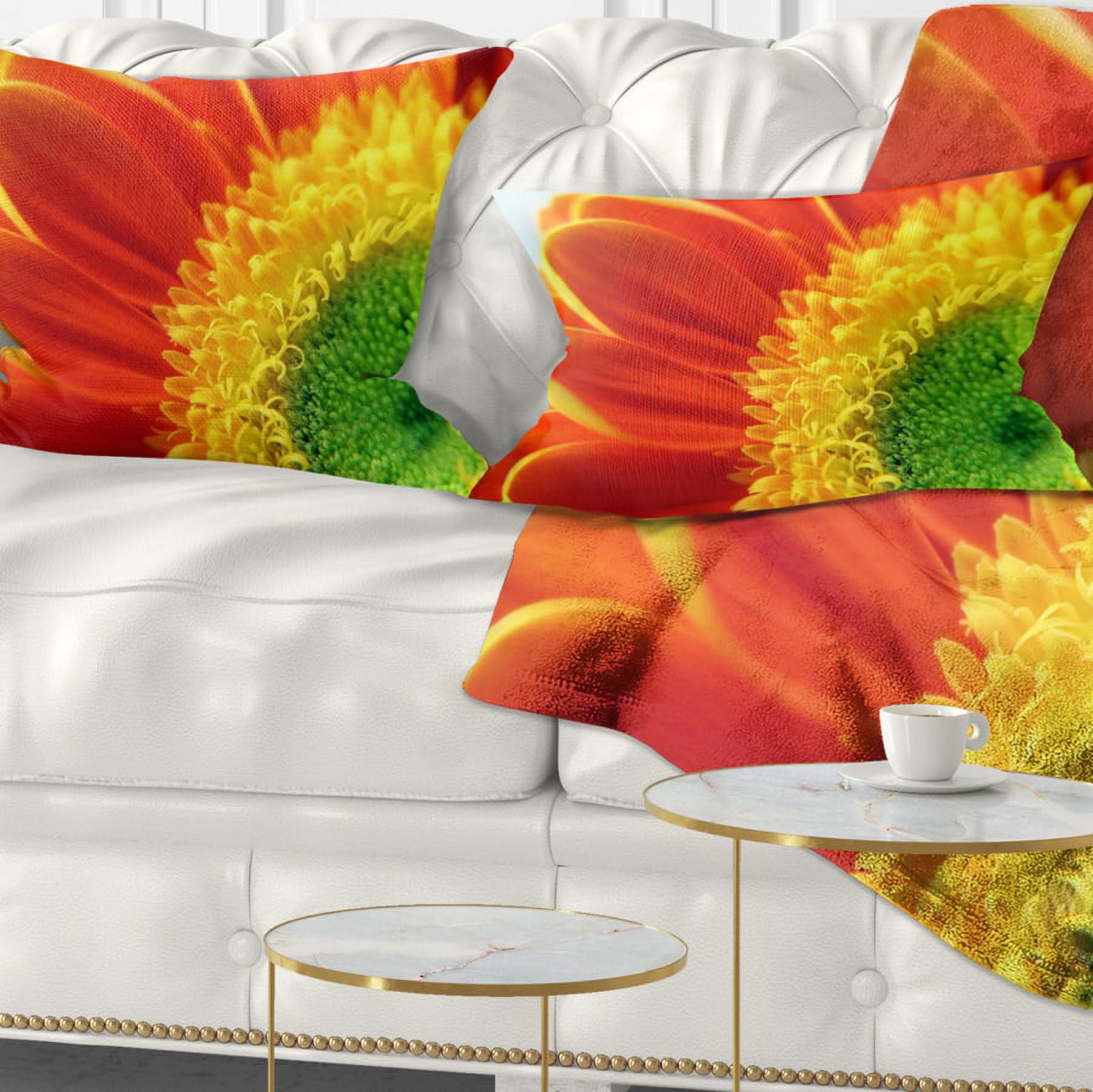 Designart 12" x 20" Floral Polyester Throw Pillow
