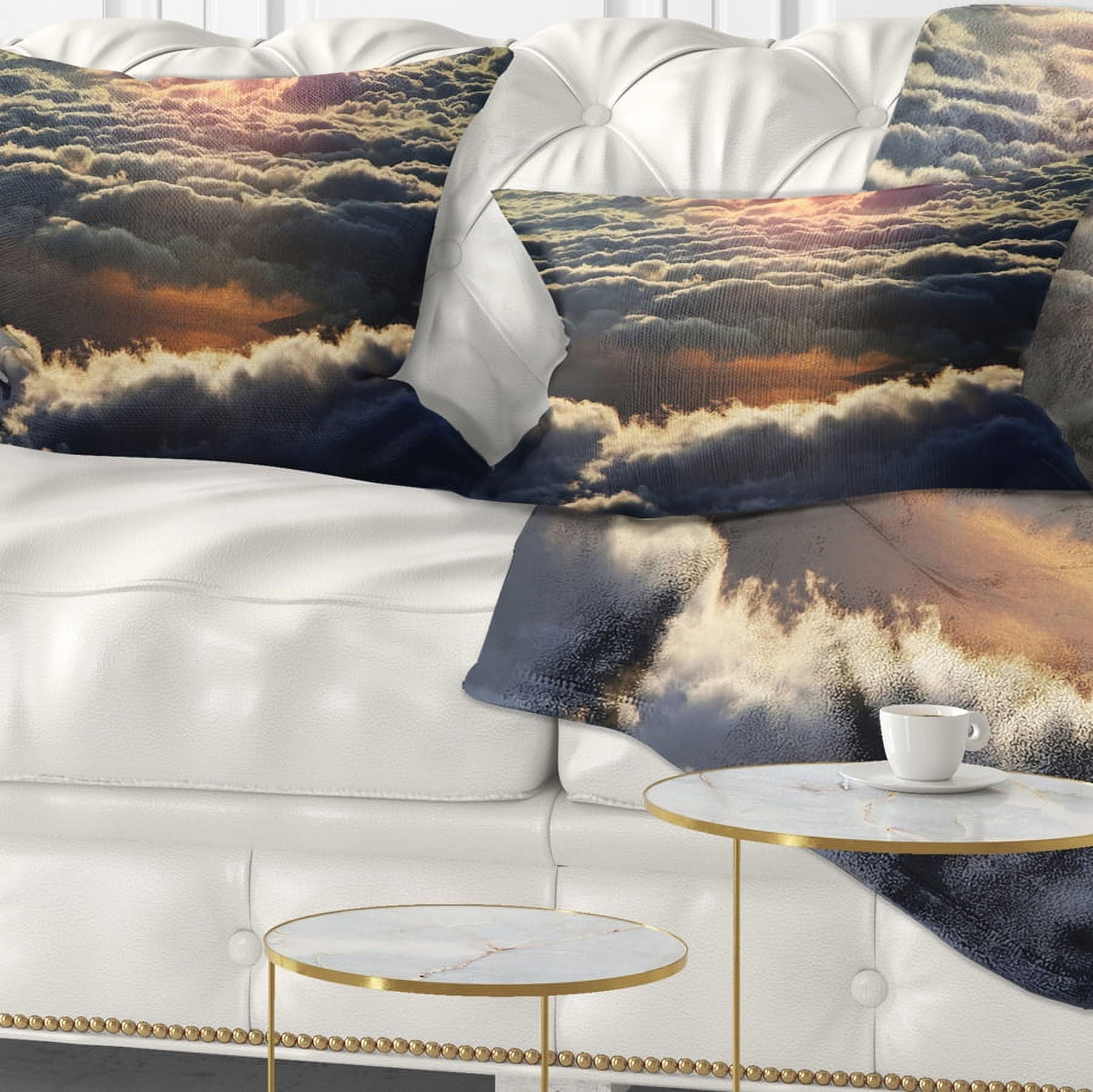 Designart 12" x 20" Floral Polyester Throw Pillow