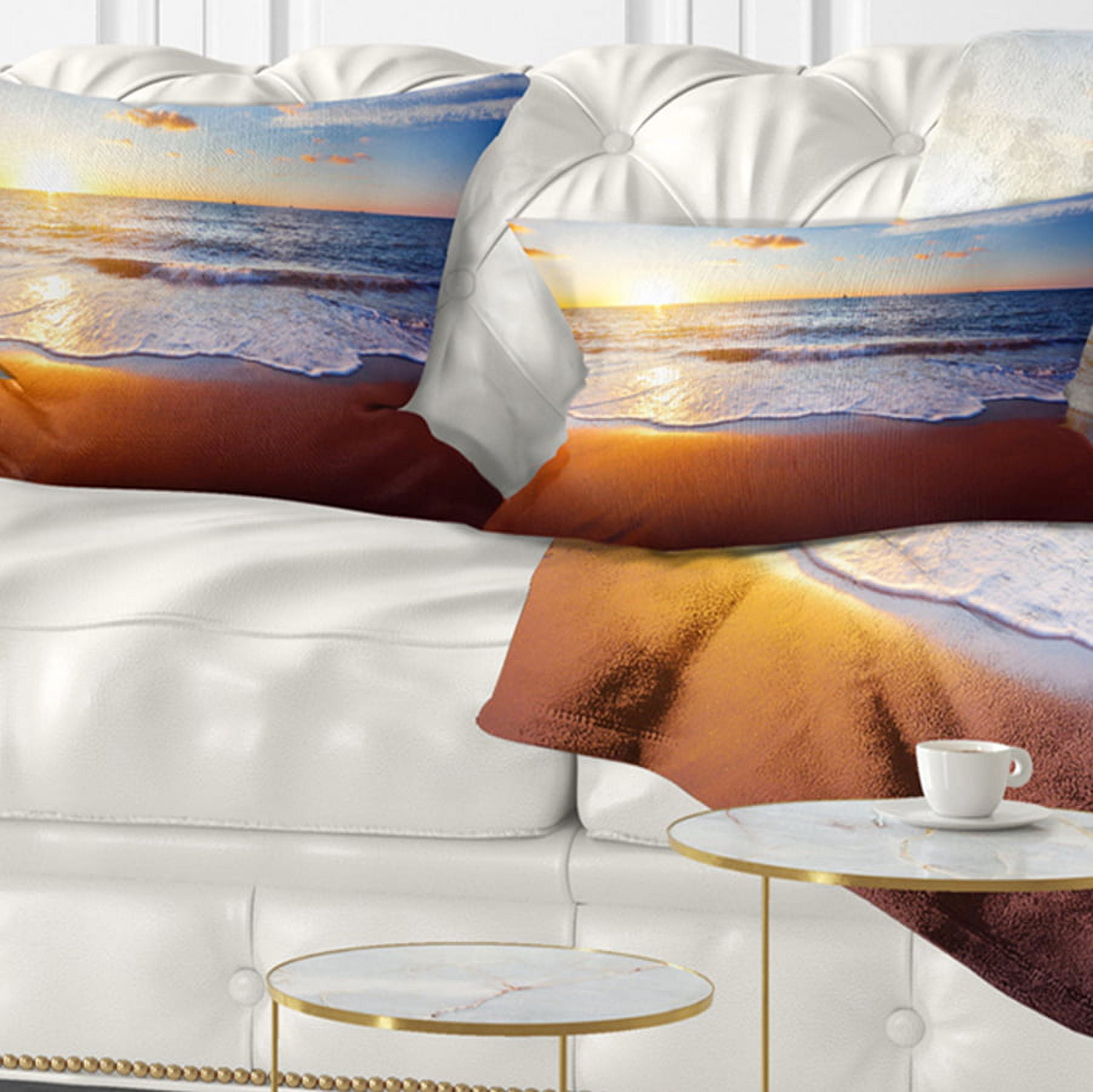 Designart 12" x 20" Gold Polyester Throw Pillow