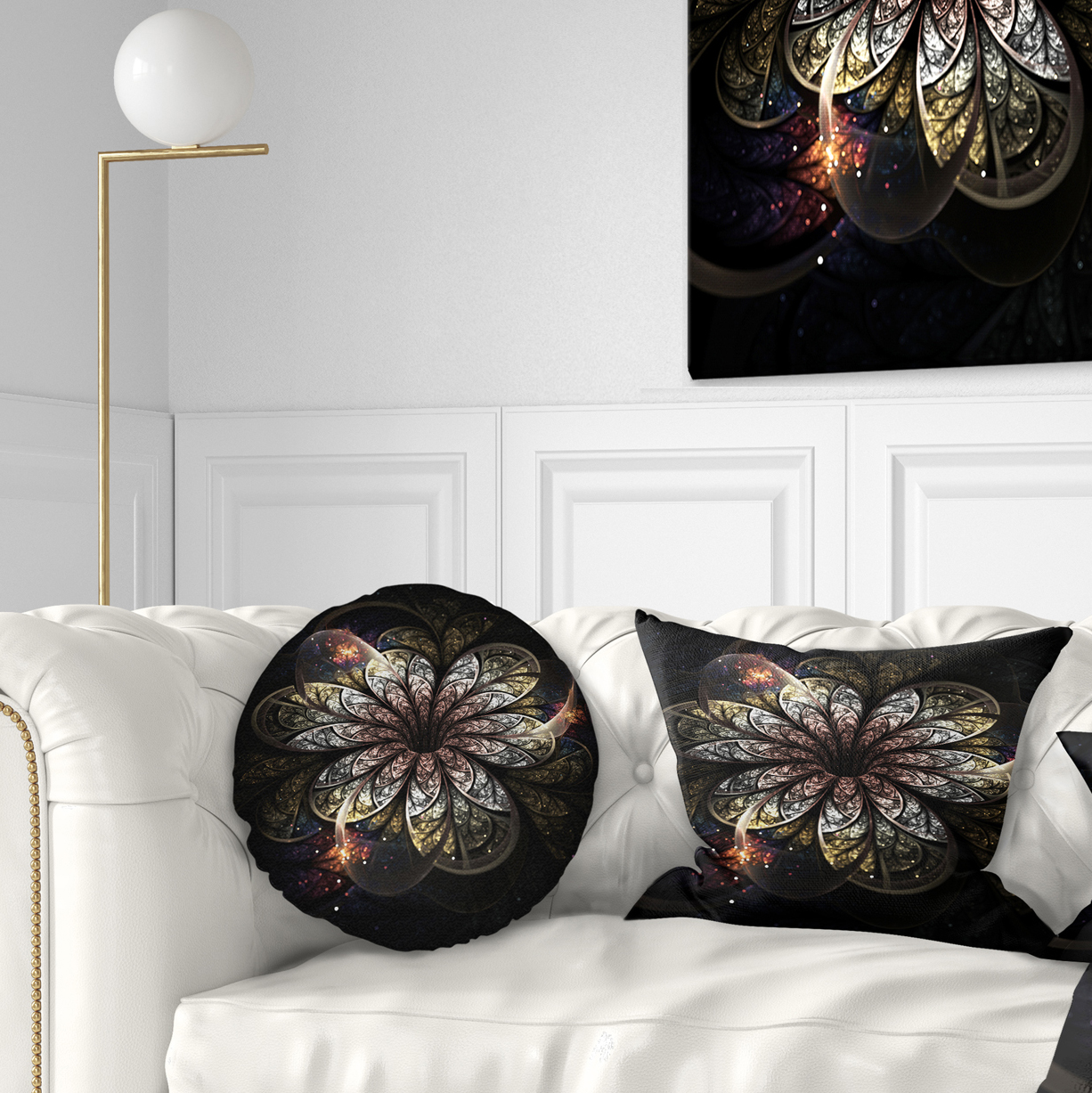 Designart 12" x 20" Gold Polyester Throw Pillow