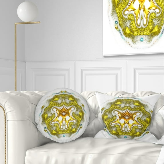 Designart 12" x 20" Gold Polyester Throw Pillow