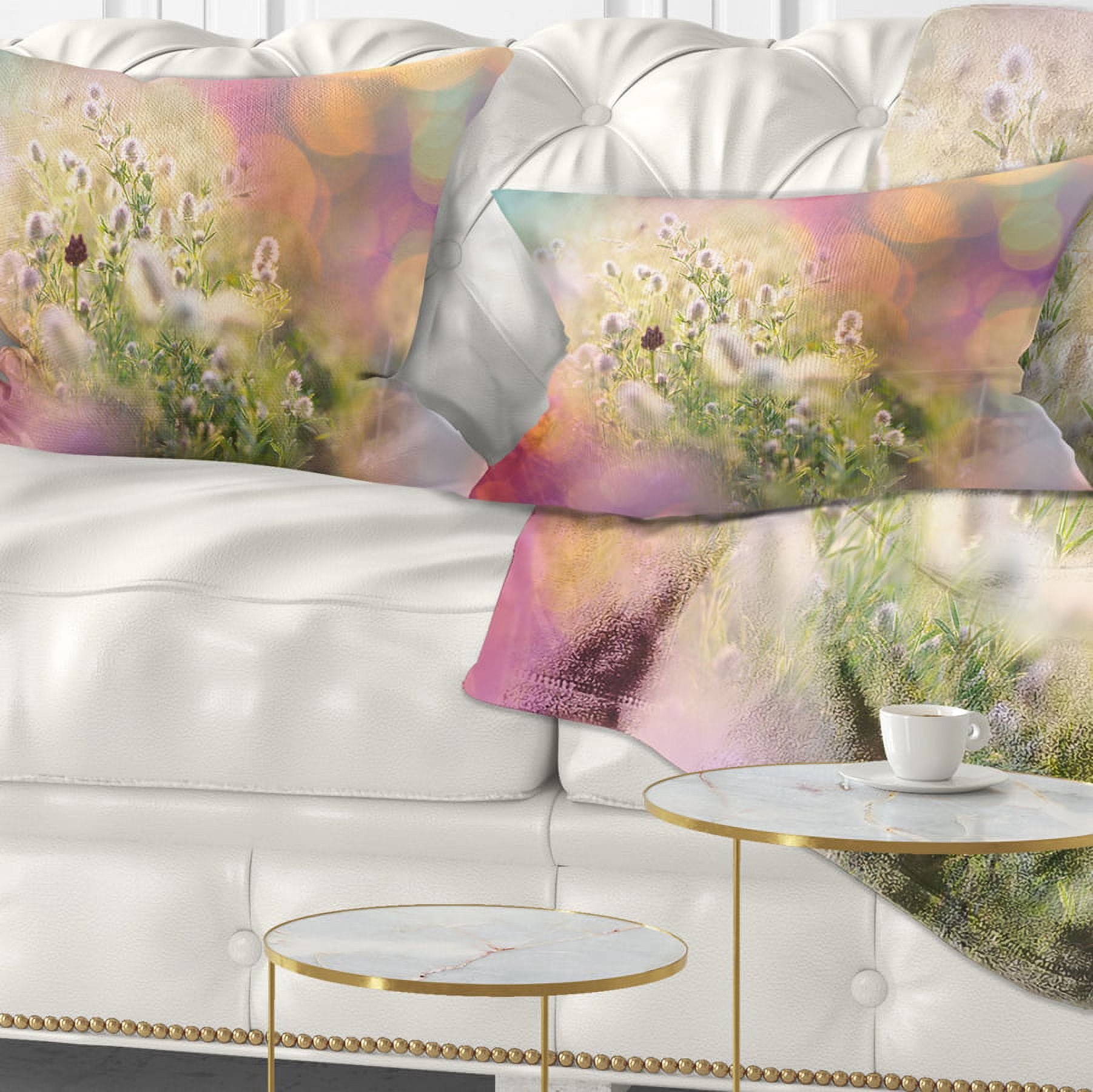 Designart 12" x 20" Green Polyester Throw Pillow