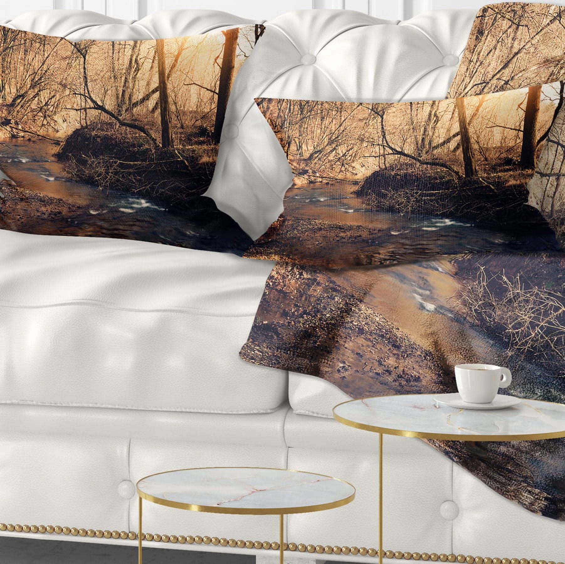 Designart 12" x 20" Green Polyester Throw Pillow