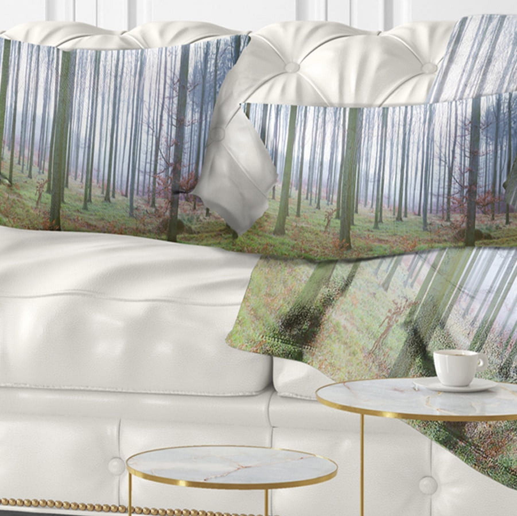 Designart 12" x 20" Green Polyester Throw Pillow