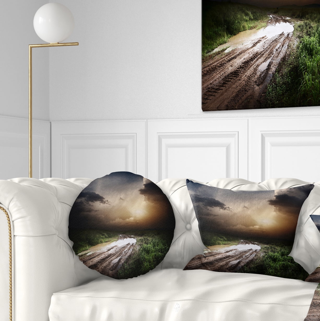 Designart 12" x 20" Green Polyester Throw Pillow