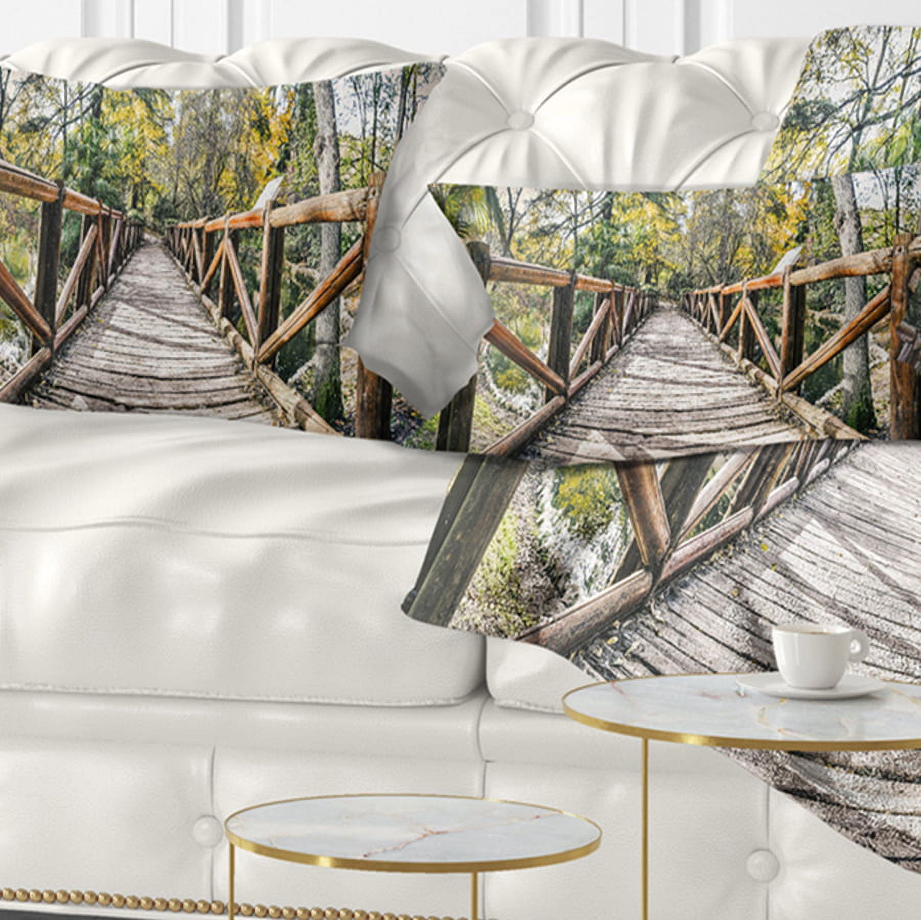 Designart 12" x 20" Green Polyester Throw Pillow