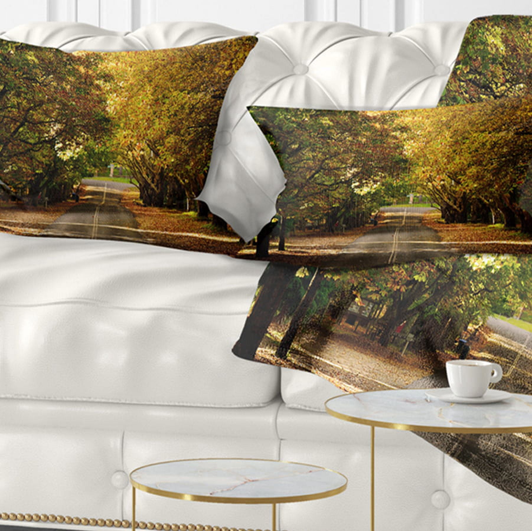 Designart 12" x 20" Green Polyester Throw Pillow
